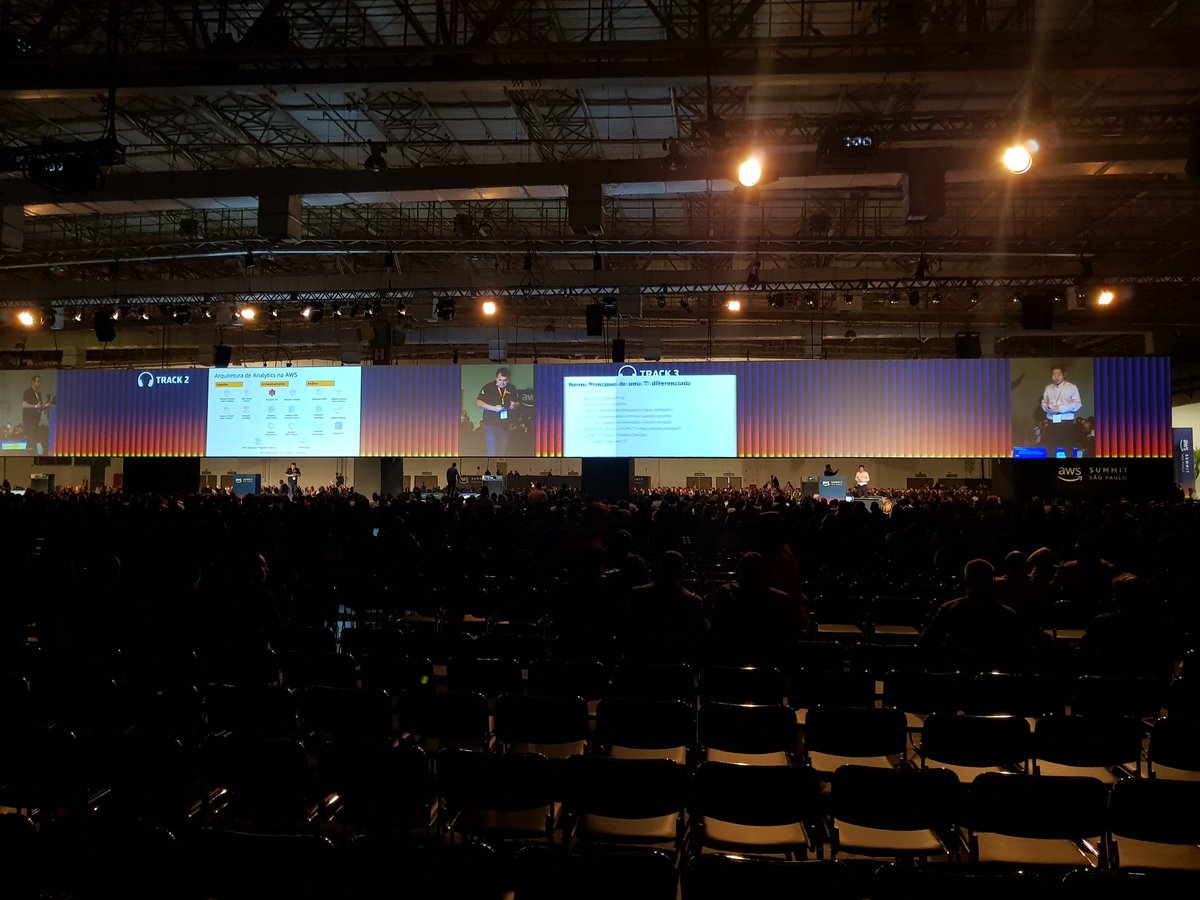 rmfranco's tweet photo. #AWSSummit fantástico o espaço das palestras todas juntas https://t.co/A2jpiR10Ok