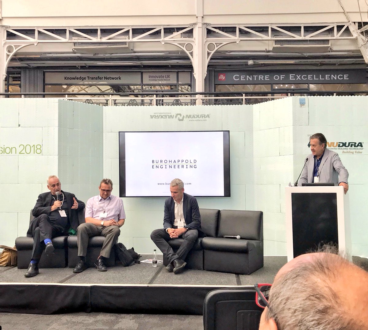 spec_cities's tweet photo. Today’s Session 3 @visionldn is about health, wellbeing and sustainability in design. Very educational! Paul Monagham of @AHMMArchitects, Andy Keelin of @burohappold, Paul Foulkes of @WAGOglobal and chair @lee_mallett of Urbik. @LFArchitecture #VisionLDN https://t.co/SHdpyQSGES