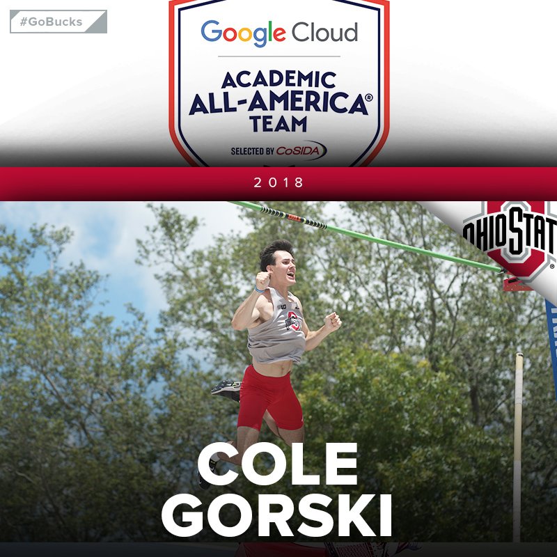 OhioStateTFXC's tweet photo. Congratulations to Cole Gorski (@c_gorski28) on earning @CoSIDAnews Academic All-America distinction!
Gorski named First Team Academic All-American with a 3.95 GPA in marketing. 📚👏
Read: https://t.co/TuViy2Qeg5 #GoBucks #SmartBucks https://t.co/jm5fy20rOR