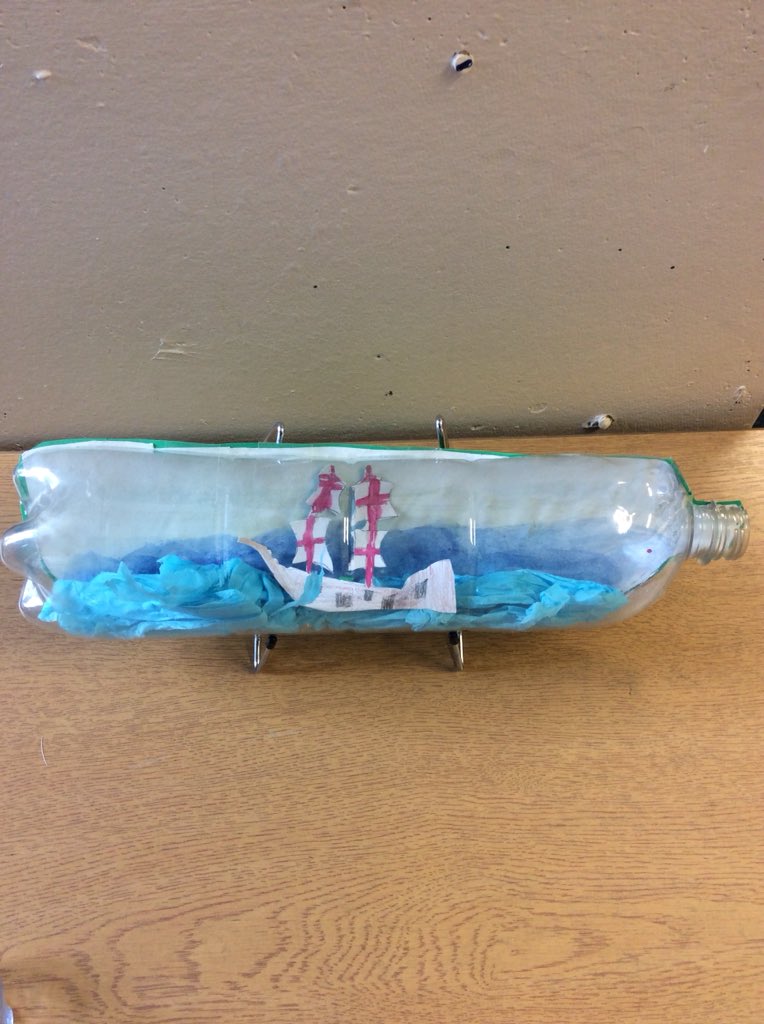 jfkprimary's tweet photo. Here are some ‘Ship in a Bottle’ designs from Mr Adams’ class. They are inspired by our topic of Tall Ships. They look amazing! https://t.co/JL6URwVcuY