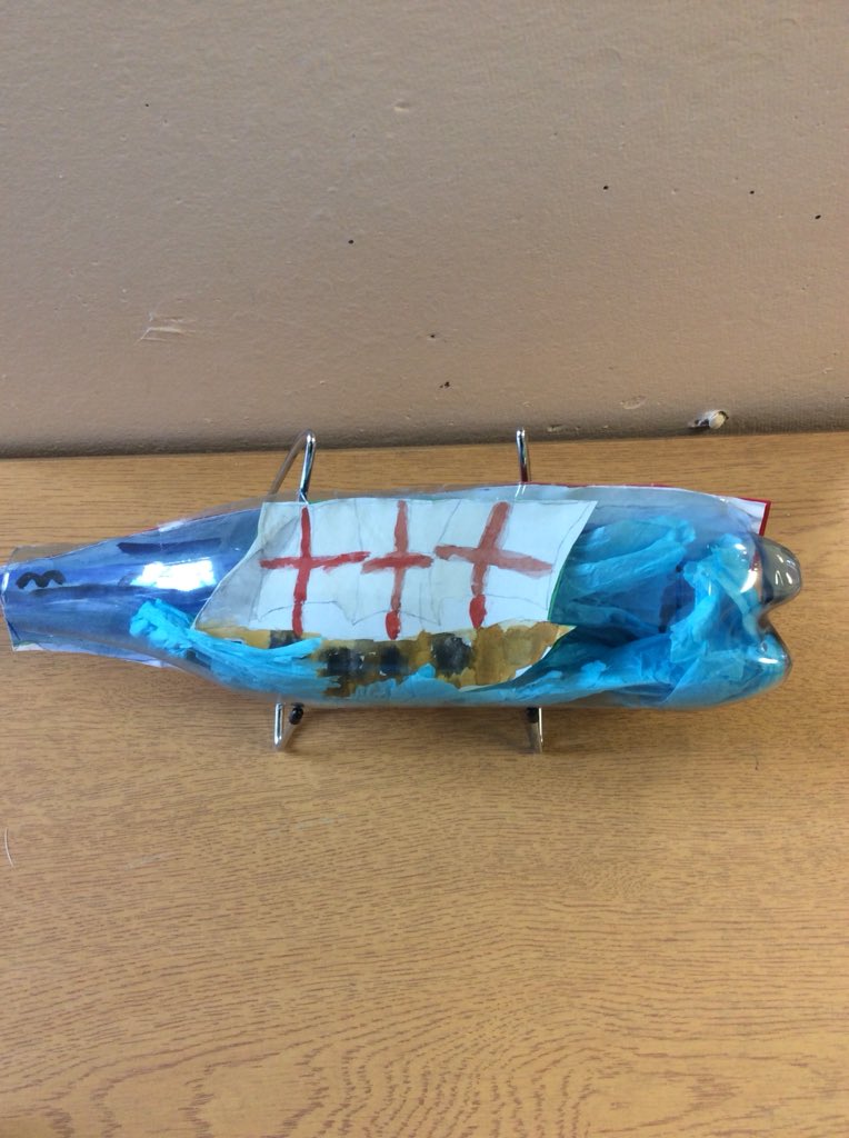 jfkprimary's tweet photo. Here are some ‘Ship in a Bottle’ designs from Mr Adams’ class. They are inspired by our topic of Tall Ships. They look amazing! https://t.co/JL6URwVcuY