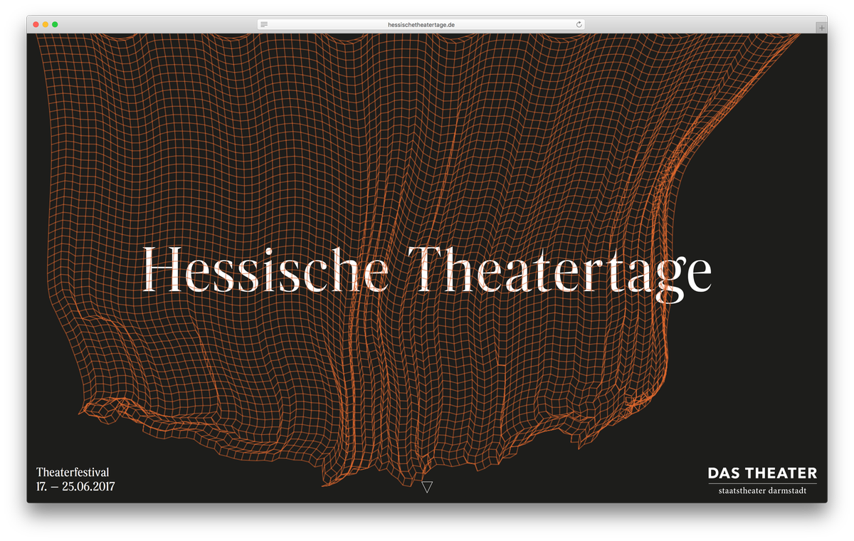 stinlemp's tweet photo. Hessische Theatertage. Program page for the hessian theater days in Darmstadt with a interactive mesh curtain. https://t.co/xg1gisf4lh https://t.co/Ra7l4K5qqL