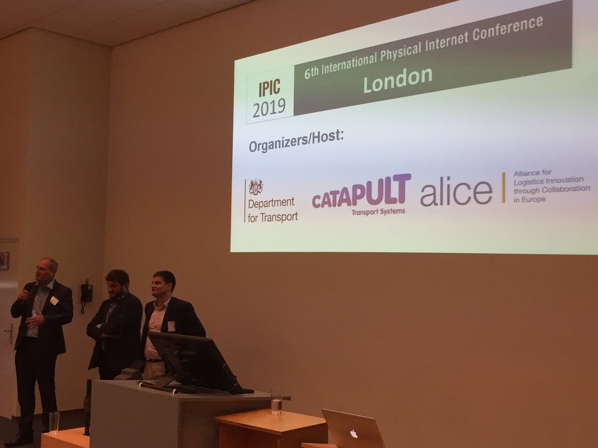 arceiumFDN's tweet photo. IPIC 2019, 6th International Physical Internet Conference, will be in London! Thanks to Fernando Lieisa and Sergio Barbarino at ALICE for their leadership in making this happen. Sponsored notably by UK Dept of Transport and Catapult Systems. Dates and venue will follow soon! https://t.co/2twg4fCkJ7