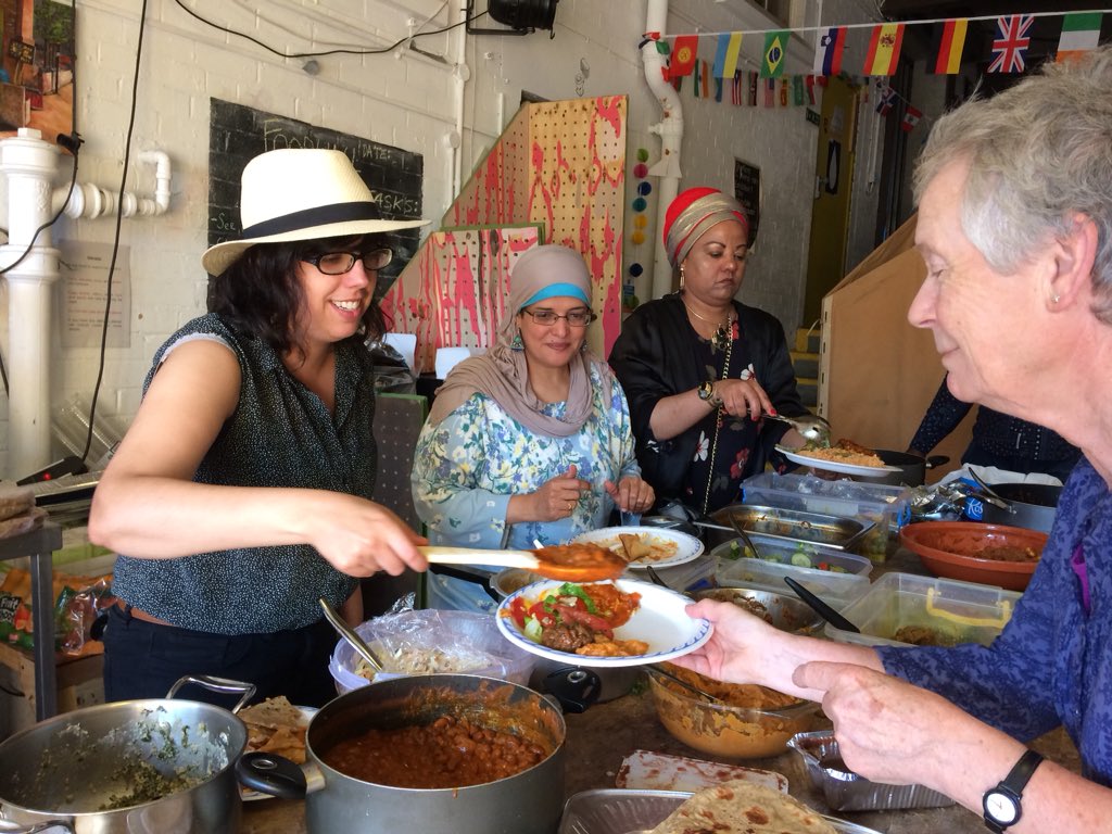 MigMatFest's tweet photo. Bursting with colour, flavour and joy- weโre here @foodhallproject with Ubuntu Fashion Show, and mouth wateringly good food served by these amazing ladies. If you are passing call in- more food and fashion to come! #migmatfest18 #sheffieldisopen https://t.co/ToPcUqMzRe