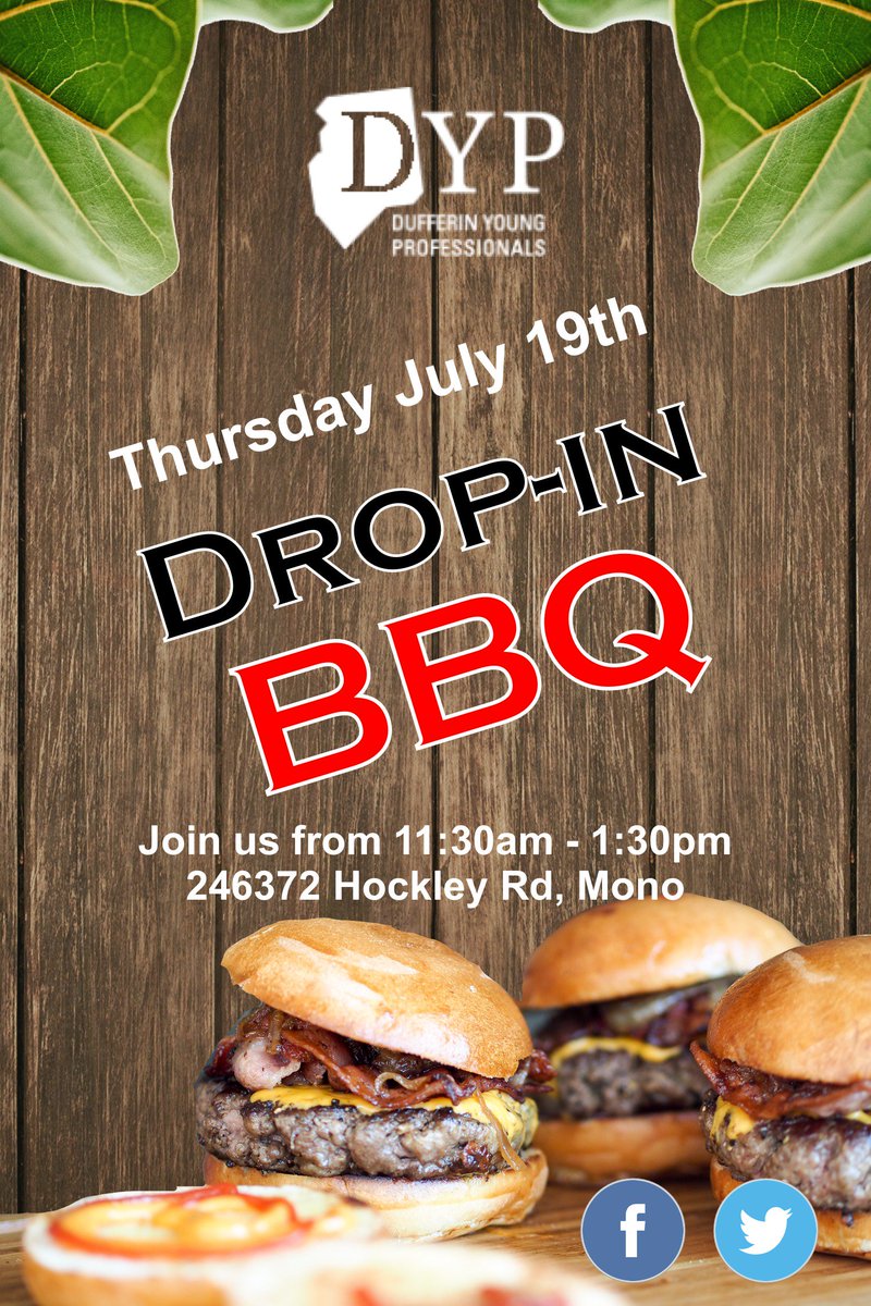 DufferinYPs's tweet photo. Drop-In and join us for the first ever DYP BBQ! There will be delicious food, good fun, and great networking with fellow young professionals! Bring your lawn chair and enjoy a bite to eat and a refreshing beverage in good company!  https://t.co/h6cqqT5TpS https://t.co/SlRFzpmTrr