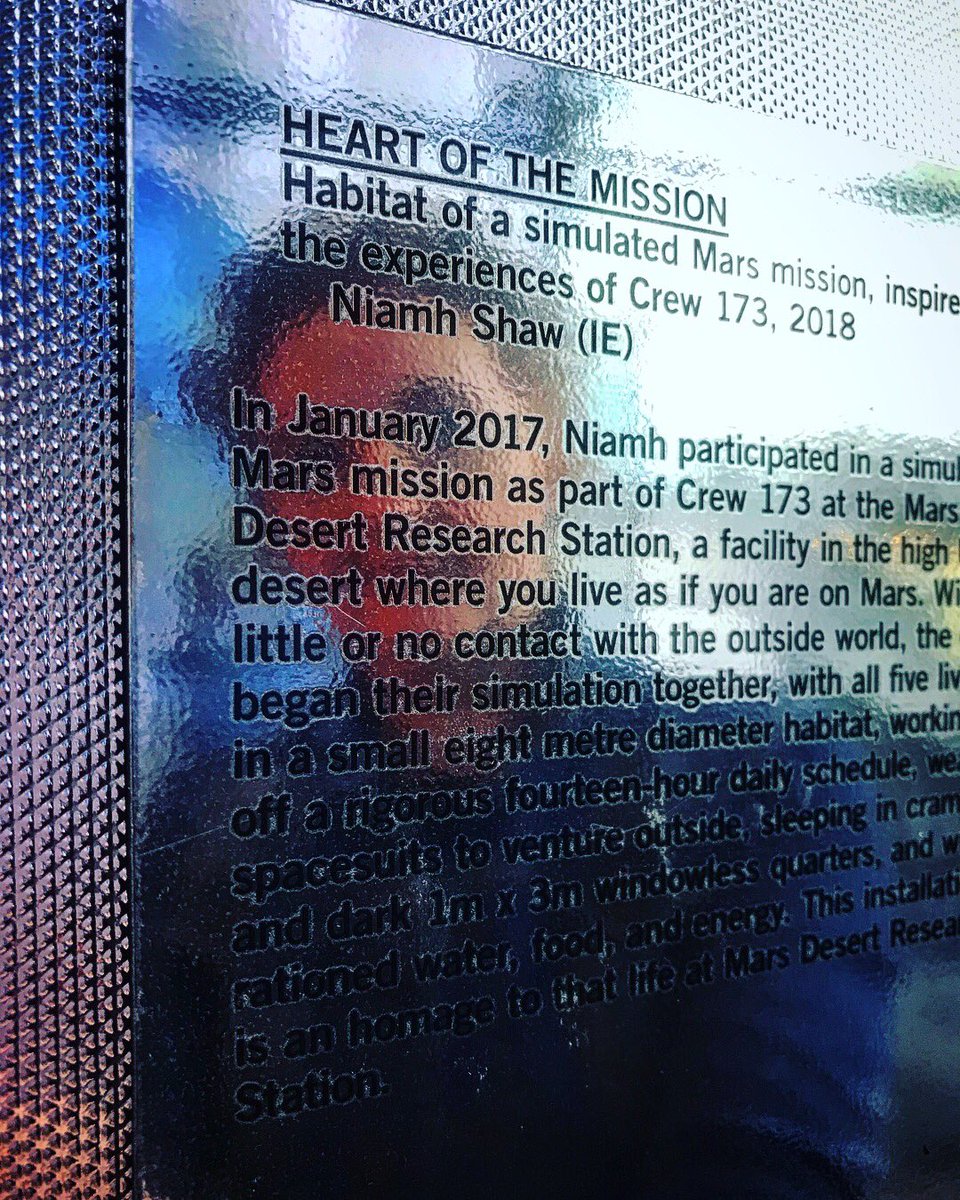 Dr_Niamh_Shaw's tweet image. ‘Heart of the Mission’ installation at @scigallerydub at ‘Life At The Edges Exhibition’. 
An homage to #habitat life at #MarsAnalogues &amp;amp; #Crew173 experiences at @MDRSupdates in 2017. 
Launch tonight. Exhibition runs til  Sep 30th. 

#niamhwenttomars #goniamhtospace #beesonmars