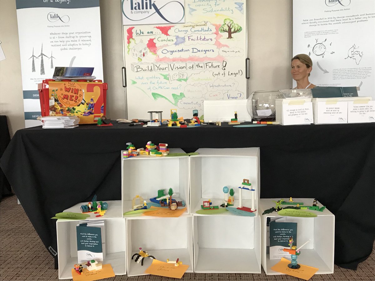 talikandco's tweet photo. What a day! A lot of models created (many more than this by end of day) reflecting many positive visions for what the #OxMKCam could be #OCCEGC18 #LegoSeriousPlay #participativeprocess #appreciativeinquiry #systemschange https://t.co/KY2s59Knzb