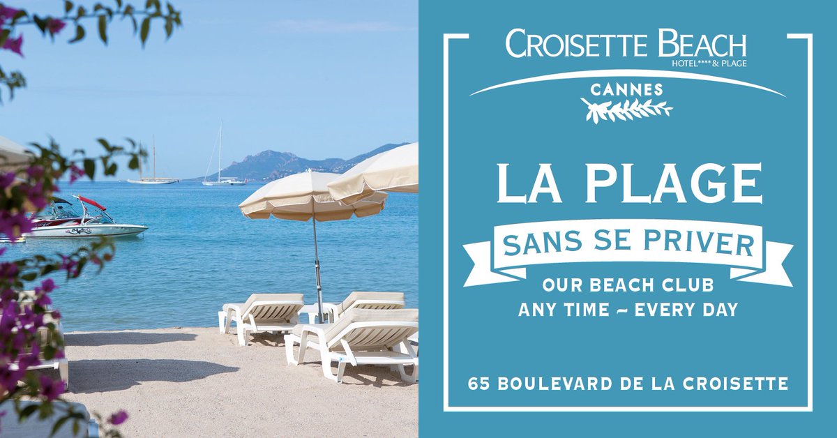 Ramel_Com's tweet photo. #RamelCommunication est fier de compter LA PLAGE le #CROISETTEBEACH parmi ses partenaires.
#Laplagesanssepriver ! C’est ce que vous propose le #CroisetteBeach à #Cannes. #frenchriviera #cotedazur #michelchevillon #accorhotels #plage #beach https://t.co/6YLArVzg3l