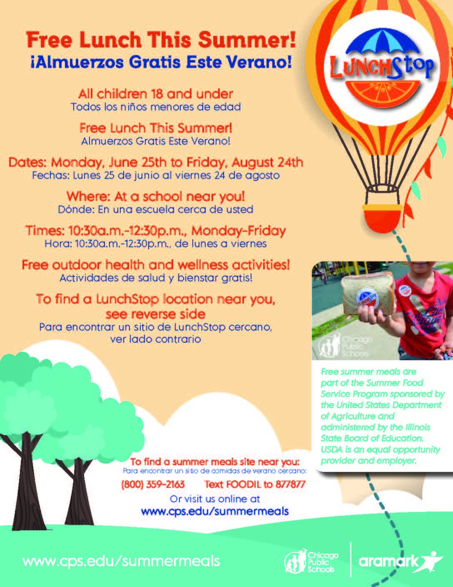 cps__face's tweet photo. Starting Monday, the CPS LunchStop summer meal program will provide free
meals to ALL children ages 1-18 – children do NOT need to be CPS students. Find the nearest location to you at https://t.co/78FqhrLhJ6. #HealthyEating #KidsDeserveIt https://t.co/k8mWX4qj7L