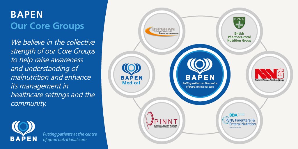 BAPENUK's tweet photo. Want to learn more about our #CoreGroups? They're essential to the work we do here at BAPEN. #nutrition #clinicalnutrition https://t.co/a0Evv6ypT2
