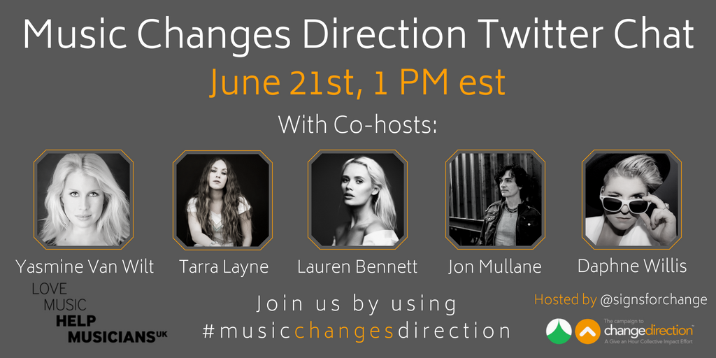 giveanhour's tweet photo. Join us in 15 minutes for our Twitter chat. #MusicChangesDirection https://t.co/i0NbGsq9Wd