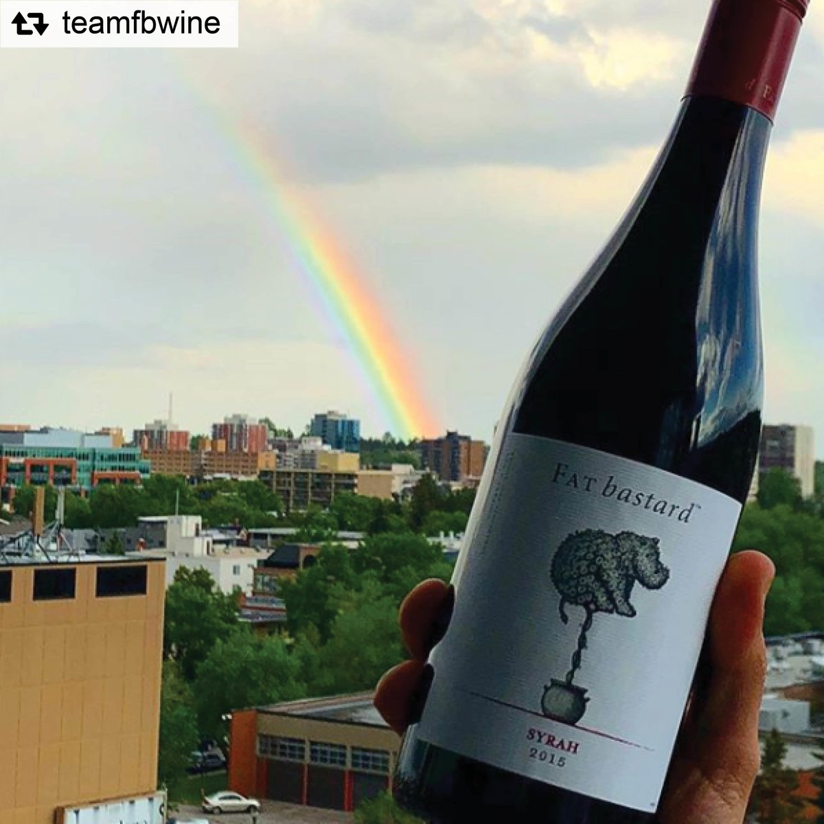 What would you rather find at the end of this rainbow? A pot of gold or a refreshing bottle of #FATbastard Syrah? We'd choose the Syrah.