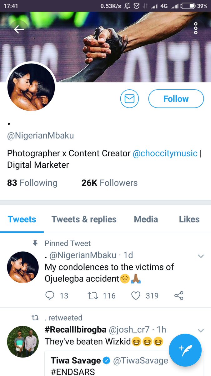 teaqay's tweet photo. Kindly go and unfollow @NigerianMbaku he is still the same as the same that took away alex account he changed his name to Confuse us from unfollowing kindly retweet ...#TeamTolex https://t.co/ABsfd9S3gB