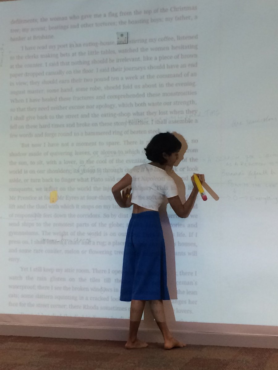 AmySackville's tweet photo. Completely spellbound by this end to @vwoolf2018 conference day 1: performance &amp; composition around the semi-colons in The Waves. #woolf2018 https://t.co/N1TkVdiv3v