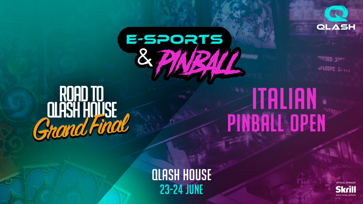 QLASH_Esports's tweet photo. For the first time ever competitive pinball and #eSports combine for a live show from the QLASH House this weekend! 🚨

We are hosting together the Italian Championship of Competitive Pinball and the #Hearthstone community events Grand Final! 😱 Don't miss out! It will be epic 🤯 https://t.co/cOZH5NX2el