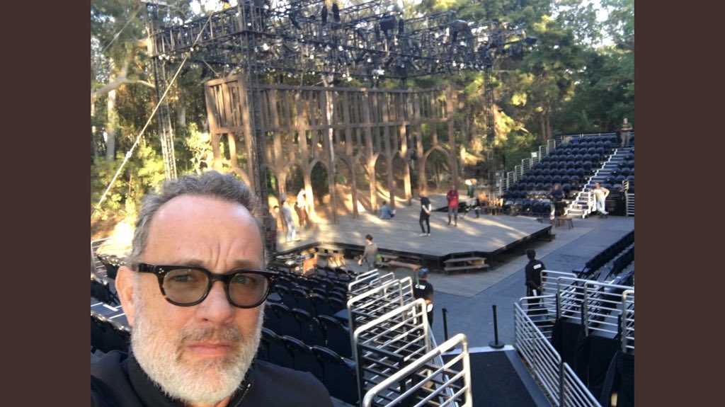 jacksonrayfield's tweet photo. Super stoked! I just bought a ticket to see @tomhanks perform Shakespeare, Henry IV, in an outdoor garden stage performance that serves as a fundraiser for veterans. This is going to be so, so cool. #SCLAhenryIV https://t.co/EzBaNxYyj8