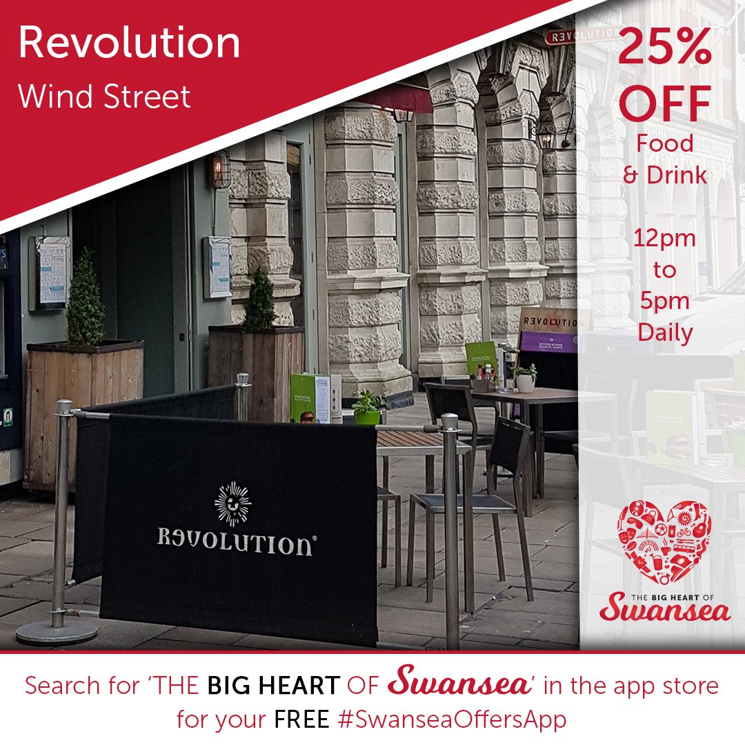 BigHeartSwansea's tweet photo. #SwanseaSaverCard @RevSwansea 25% off Food & Drink 12-5pm daily #WindSt #SwanseaCityCentre #Swansea.
https://t.co/Ec4seQJMmT
Download the Big Heart of Swansea App to get your free virtual saver card! https://t.co/Dr9uAKMhzc