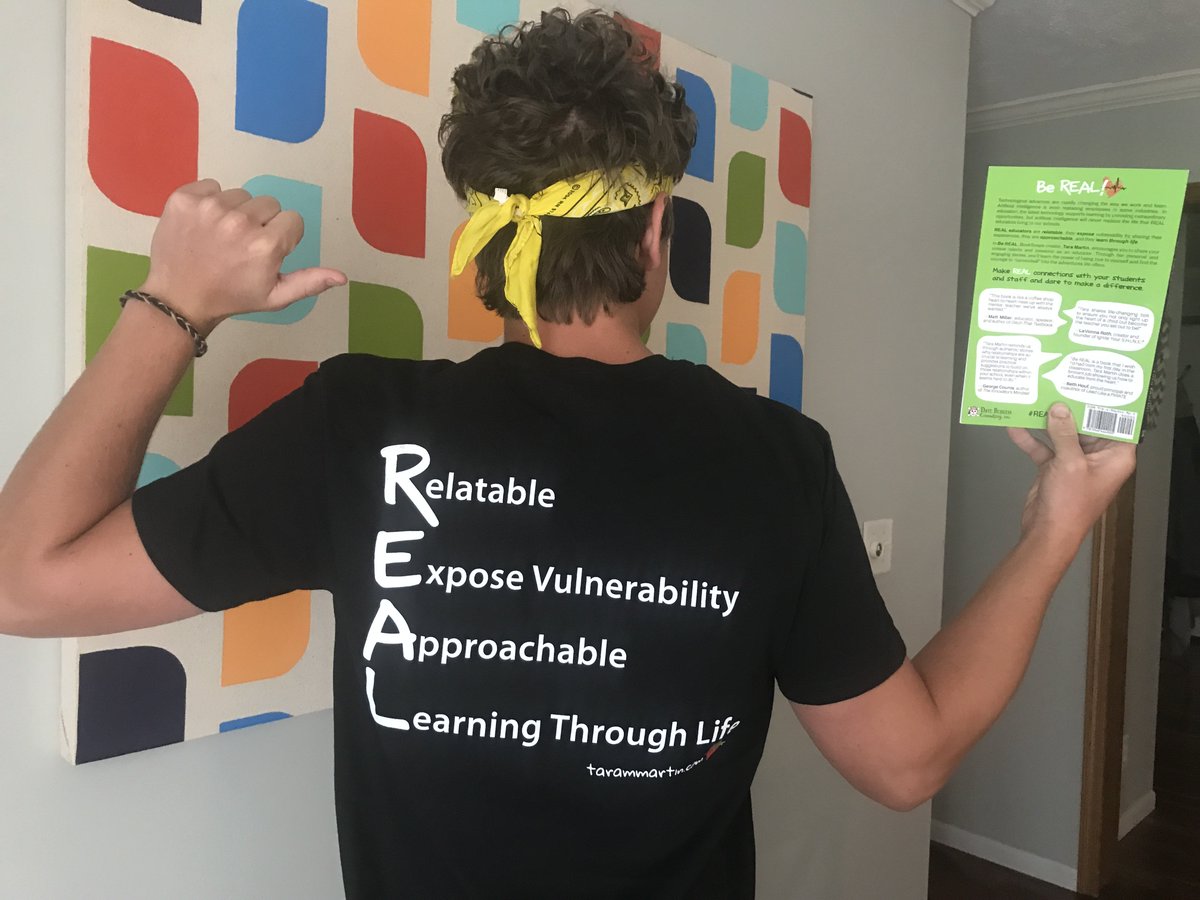 TaraMartinEDU's tweet photo. Look who just saw Be REAL!😆❤️
@kalebmartinREAL is a contributor in #REALedu. You don't want to miss his piece about his favorite teachers. So REAL. *Proud mommy😊

PS He's OWNIN' the #REALedu shirt while disc golfing! Reppin!
#tlap #leadlap #BookSnaps
📚https://t.co/XmuKTcexfr https://t.co/cN1I9qY6bJ