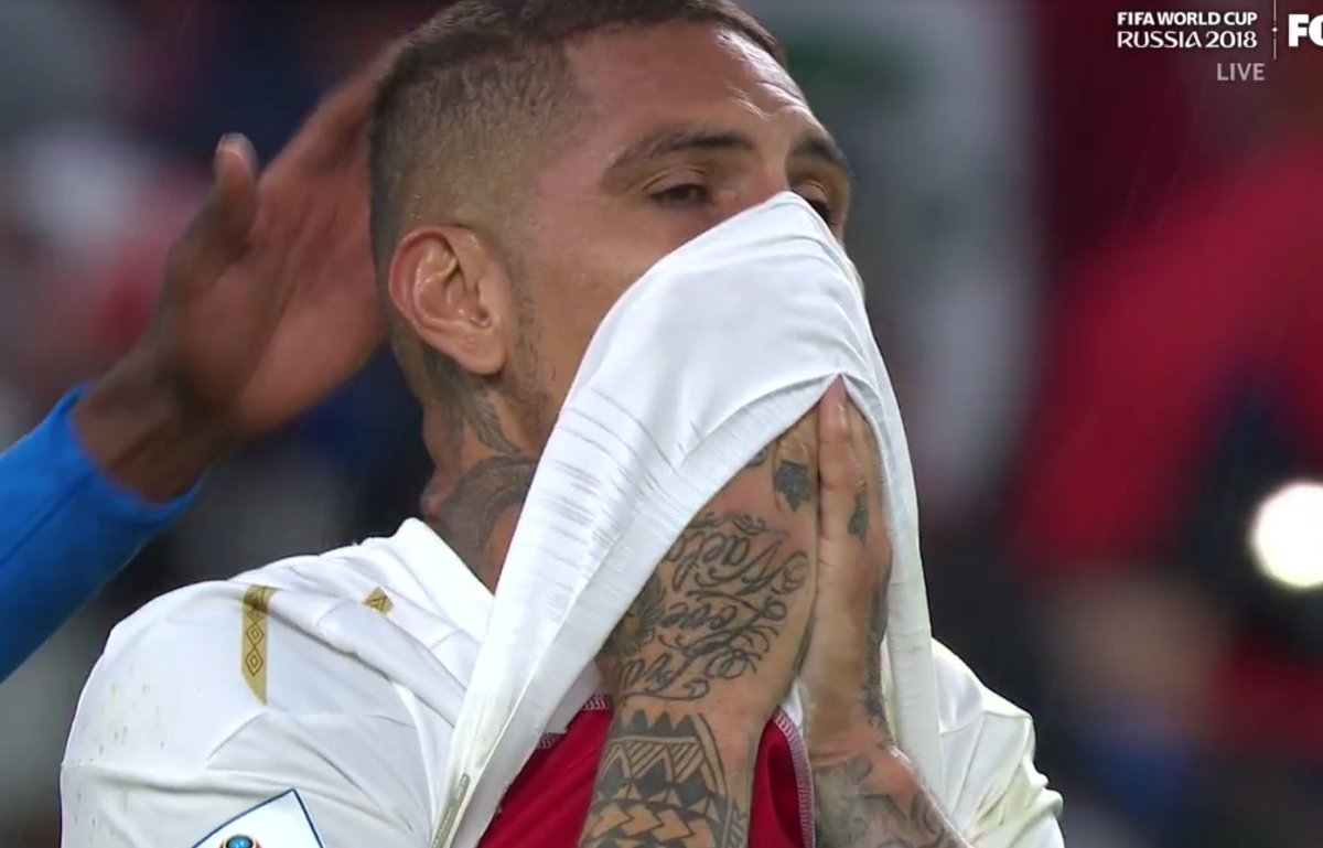 rogbennett's tweet photo. Peru and Morocco gave World Cup some of its most endearing performances. Both eliminated without a point nor scoring a goal. Proof of great Dostoyevsky quote “Beauty is mysterious as well as terrible. God and the devil are fighting there and the battlefield is the heart of man” https://t.co/kXUvW8DJqx