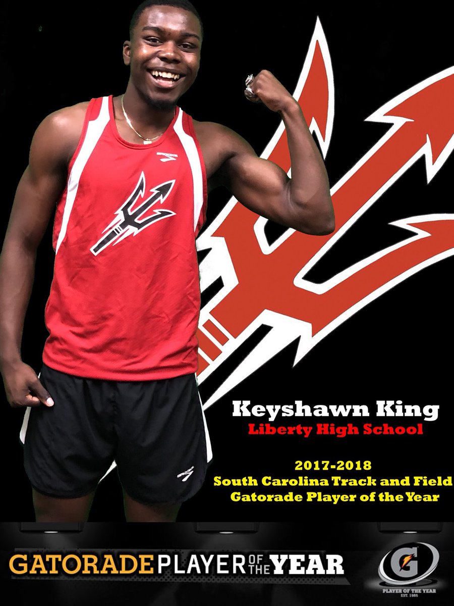 Congrats to <a href="/Key_King24/">Keyshawn King 🕊</a> the 2017-2018 Gatorade South Carolina Boys Track and Field Athlete of the Year! #GatoradePOY