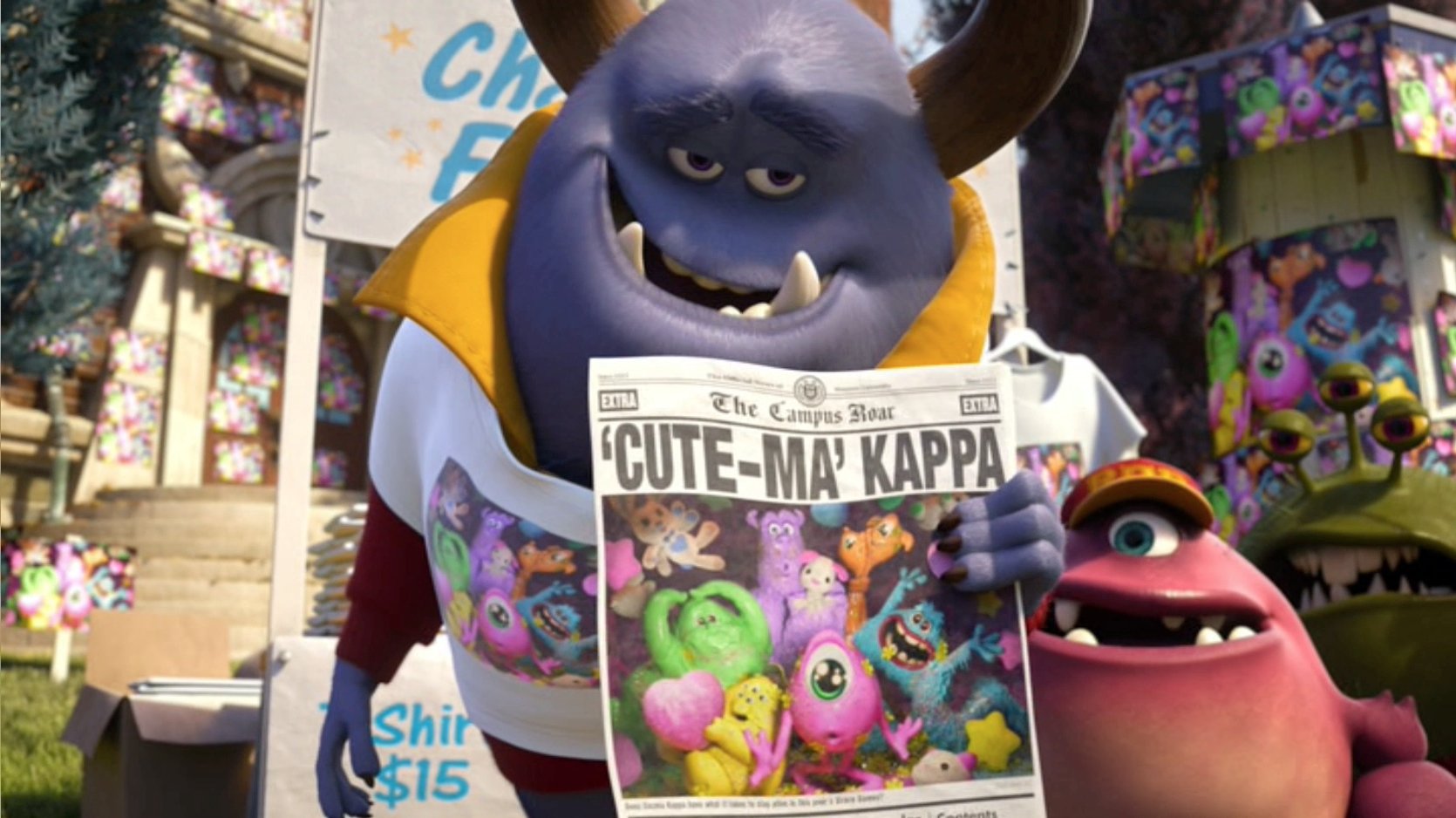 Giới thiệu với các bạn, Ma Kappa đáng yêu nhất trường đại học quái vật - một nhân vật đầy mạo hiểm, thân thiện và tràn đầy năng lượng tích cực. Hãy cùng thưởng thức hành trình của anh ta cùng nhóm bạn tại phim Monsters University.