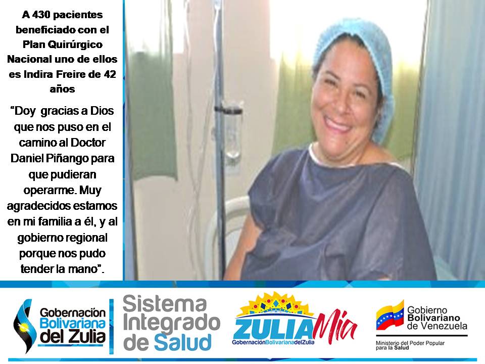 Se han realizado 430 intervenciones quirúrgicas de baja, mediana y alta complejidad en el Zulia dentro del marco del Plan Quirúrgico Nacional. Gracias a las políticas en salud de nuestro presidente obrero <a href="/NicolasMaduro/">Nicolás Maduro</a> y gobernador del Zulia @OmarPrietoGob #MásProtecciónAlPueblo