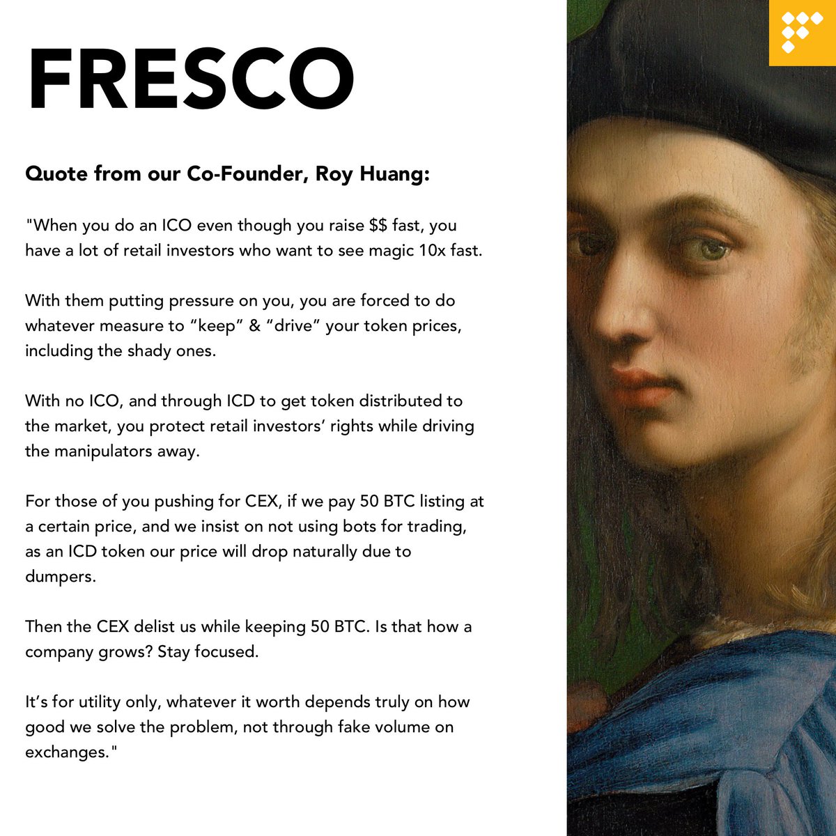 FRESCO_NETWORK's tweet photo. 🚀 We have started distributing for verified FRESCO ICD V5 test passers! 

https://t.co/C9URlEy2Ff

Few have the courage to do what we do.

We believe for the blockchain industry to grow long-term, 
we all should be notified on what's truly going on.

Thank you.

#Blockchain https://t.co/28aR7K1nzV