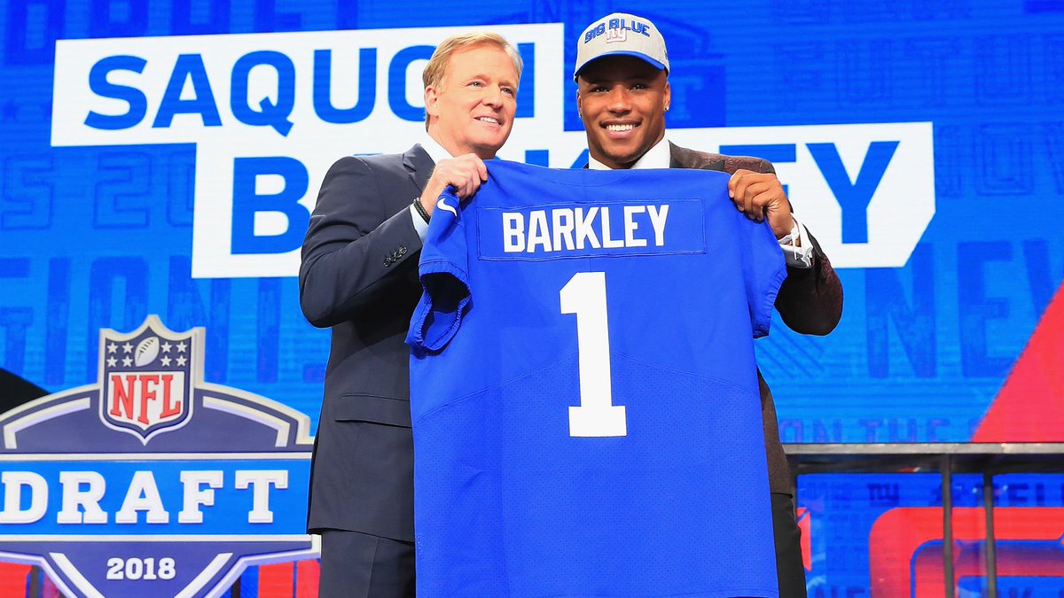 sn_nfl's tweet photo. Giants' Saquon Barkley has NFL's top-selling jersey https://t.co/GF8VUdDEXw https://t.co/22wTctzDQl