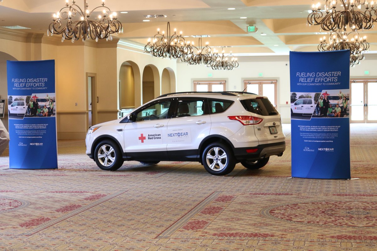 CoxAutomotive's tweet photo. Cox Automotive and @NextGearCapital are donating an emergency response vehicle to the local chapter of the American Red Cross on behalf of tonight's National Quality Dealer Award winner.
#wearecoxautomotive #connectedtocommunity #lifeatcox #redcross #americanredcross https://t.co/tXInVFL3S3
