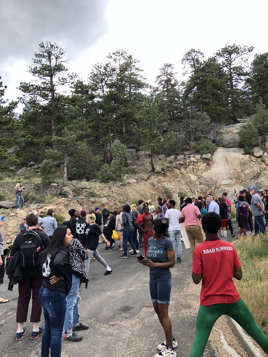 NWRESD_PL_Team's tweet photo. Our PL team watches as students celebrates their return from a 25 day wilderness retreat that ends with a 6 mile run. Congratulations to everyone at Eagle Rock School for crossing the finish line! #plnetwork #eaglerockschool #celebration https://t.co/PvN30cX9Ot