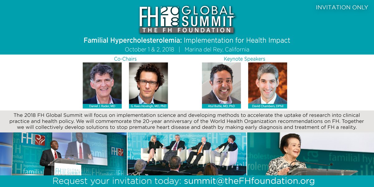 FamilyHeartFdn's tweet photo. Join us at the 2018 #FHGlobalSummit! This year, we will focus on #implementationscience to accelerate use of research into clinical practice and #healthpolicy, while commemorating the 20 year anniversary of the FH #WHOReport. Register now: https://t.co/Q8teeS0QSy @WHO #KnowFH https://t.co/GWBKIW2a8S