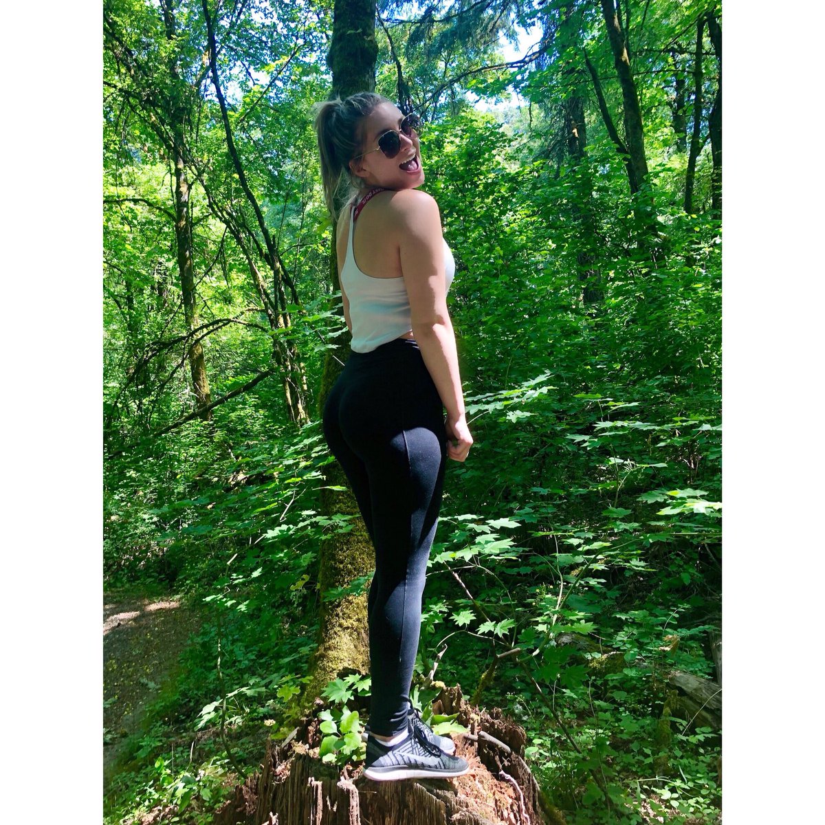 Right after this picture was taken I jumped off the stump and fell on my ass, but #natureiscool