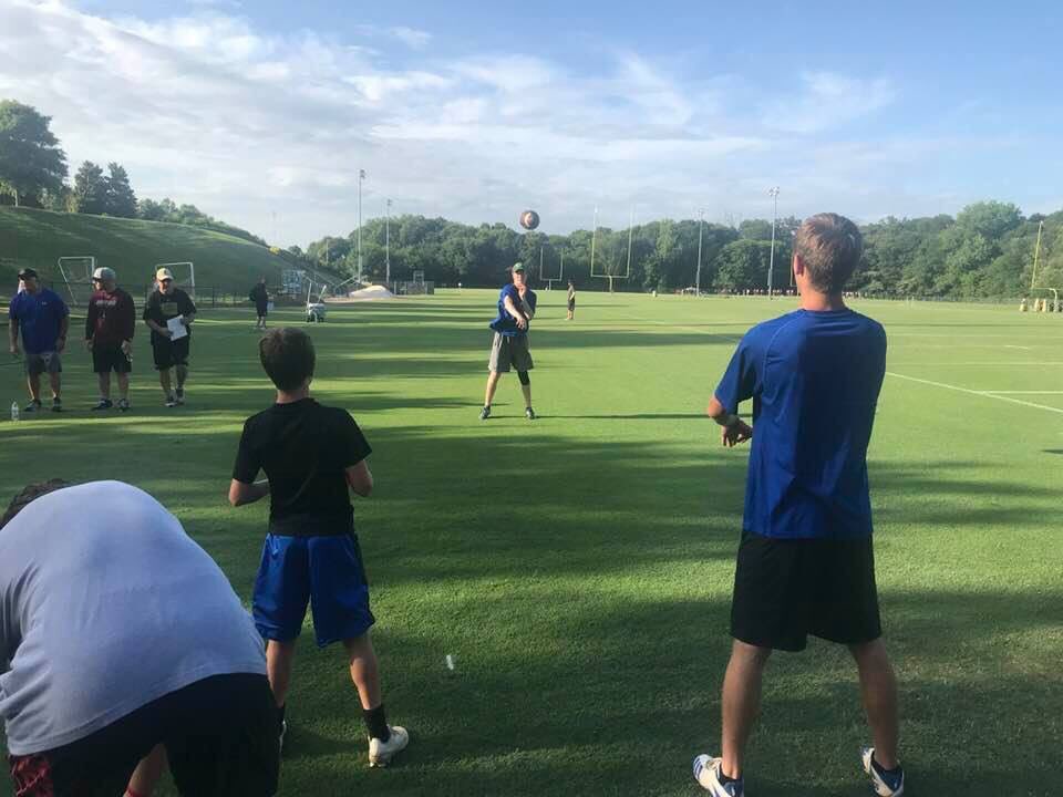 NLHSFOOTBALL18's tweet photo. NLHS Football getting better today at Wofford College! #AllIn 🏈⚔️🔵⚫️@Wofford_FB https://t.co/UWcBY2MfrV