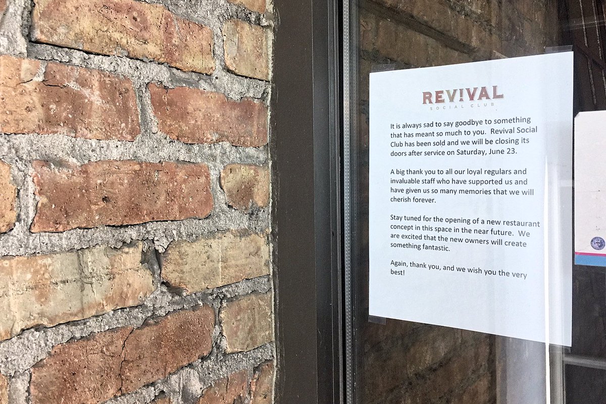 LinzeRice's tweet photo. Sad to hear @revivalsc closes Saturday. Broker working w/them says there is a potential buyer in the works. In the meantime, you can help them liquidate their bar with $5 cocktails &amp; 1/2 off top shelf booze. https://t.co/P6I8Sn7hjA Cheers to a local spot gone too soon 🍻🏳️‍🌈 https://t.co/EbwRvBxfDn
