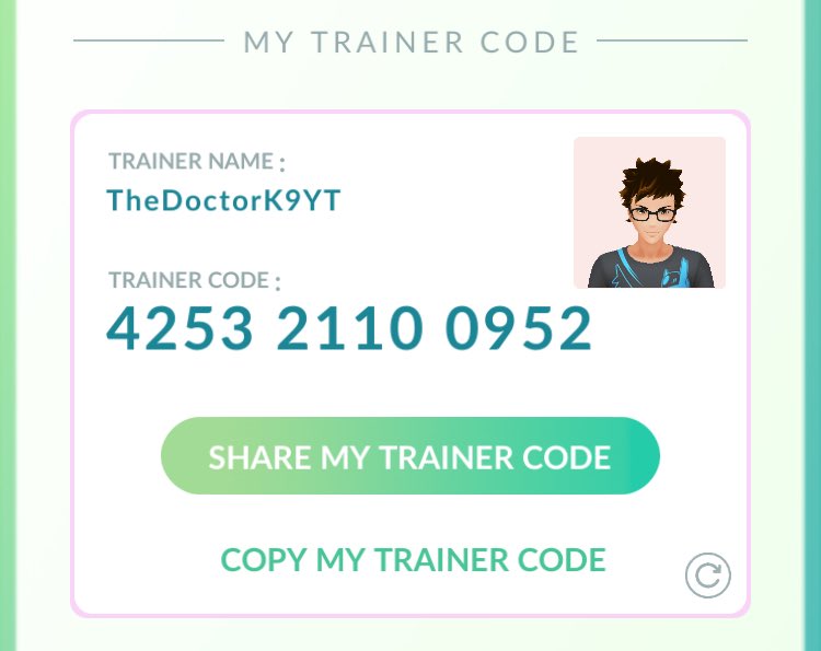 TheDoctorK9FPE's tweet photo. Let's be friends in Pokémon GO! My Trainer Code is 4253 2110 0952! #PokémonGO #FriendSystem #Trading https://t.co/ntyRKDSCKW