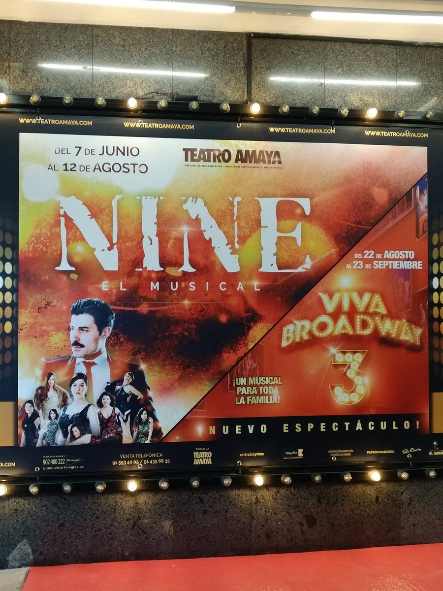 Desde <a href="/wambues/">wambu.es</a> damos la bienvenida al #Verano2018 disfrutando de un musical <a href="/musicalnine/">Nine, El Musical</a> en el <a href="/teatroamaya/">Teatro Amaya</a> No se puede pedir más! #MusicalNine #Madrid #teatroamaya #musical #Broadway