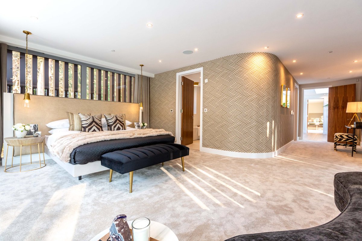 Excellare's tweet image. Ortega master bedroom. Interiors by ⁦@infoaji⁩. luscombe-poole.com