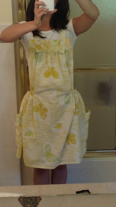 This is the outfit I've been working on made from some old sheets super old like 60s lol so technically