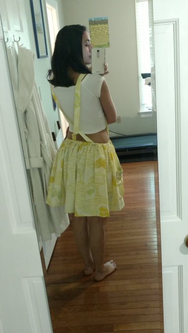 This is the outfit I've been working on made from some old sheets super old like 60s lol so technically