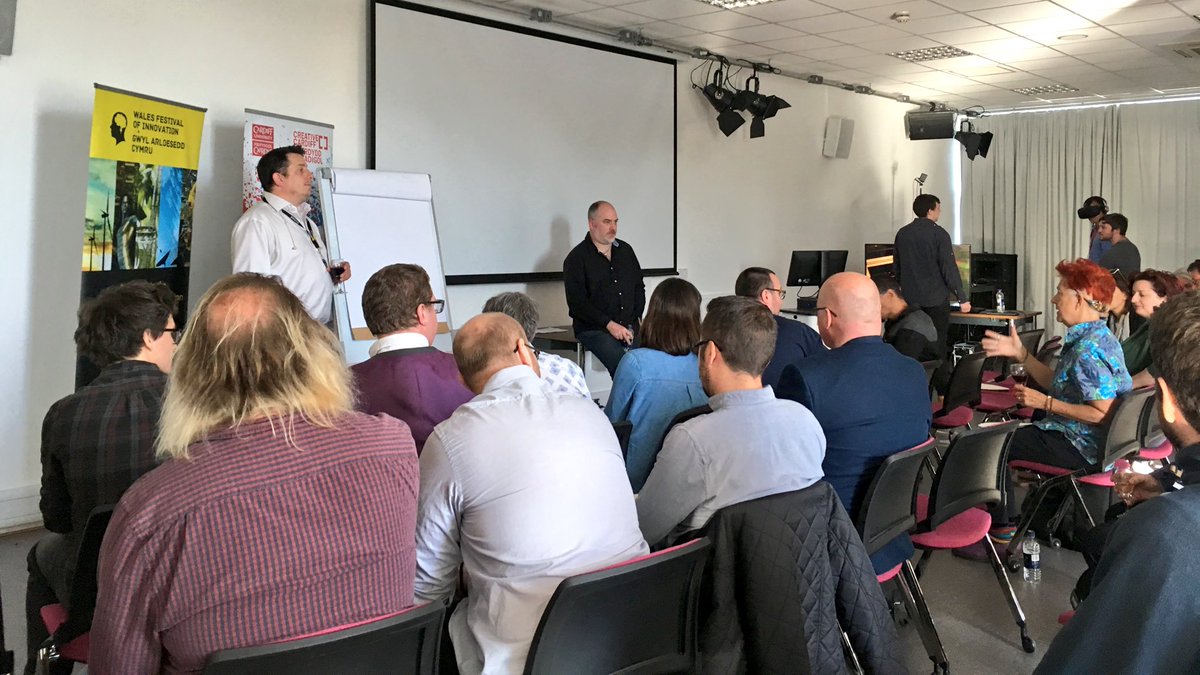 CreativeCardiff's tweet photo. Break out sessions are underway at #VRSW - @360Orchard &amp; @wildwinter are leading the Storytelling &amp; Empathy discussion @USWCreative #wfoi https://t.co/GGrfQmDzpS