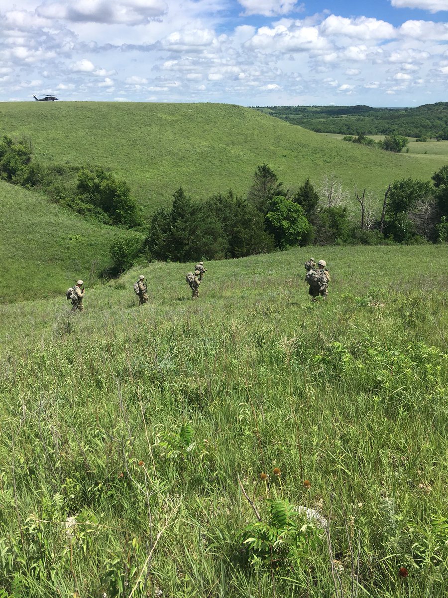 CavSaber06's tweet photo. 2nd PLT C TRP at the end of their final lane.  In these photos they executed an LDA crossing, reacted to IDF, reacted to CBRN attack, &amp; reacted to contact.

C TRP is our dismounted recon Troop.  By our math, they walked around 30 KM in full kit in far less than ideal conditions. https://t.co/QqgexY3PWW