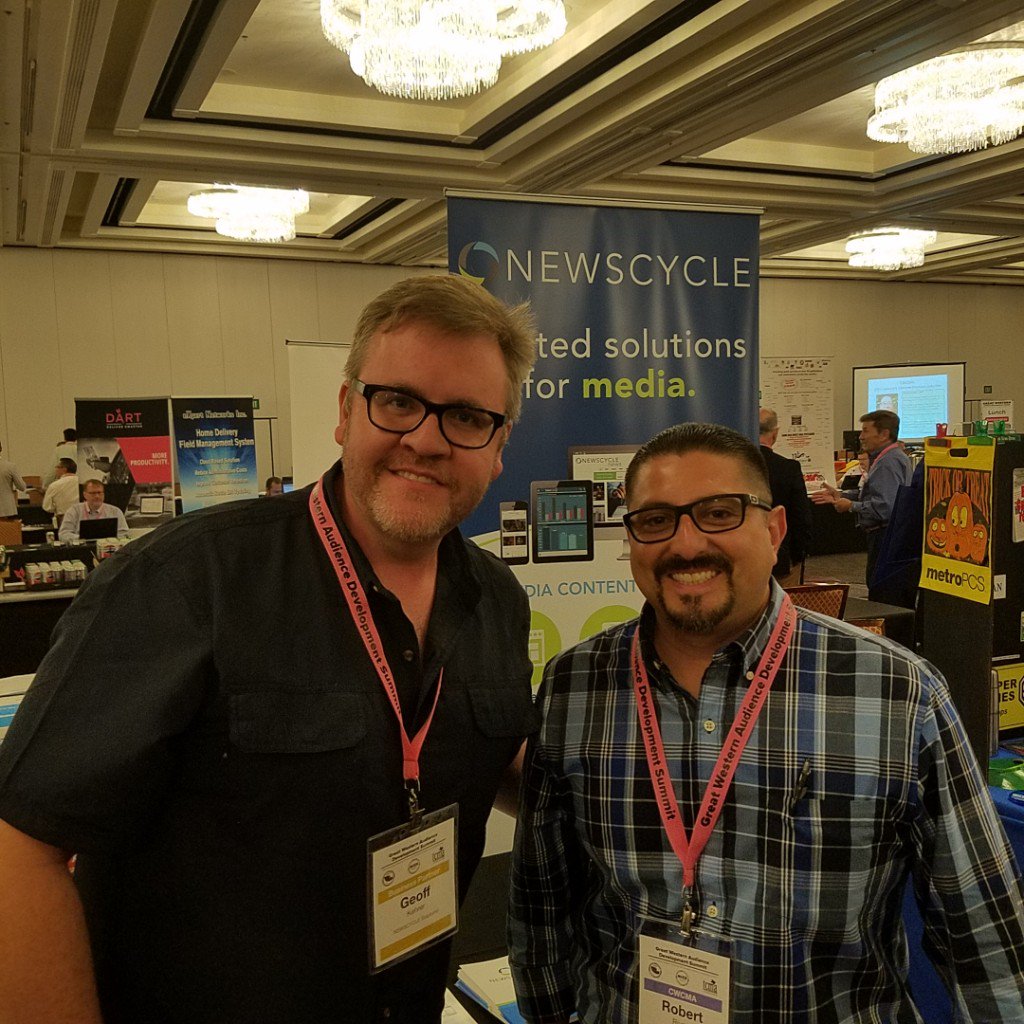NavigaGlobal's tweet photo. Meeting up with customers and friends at #CWCMA. (Geoff Keher of Newscycle & Robert Rivera of the Albuquerque Journal) https://t.co/pMyU2Bo09v