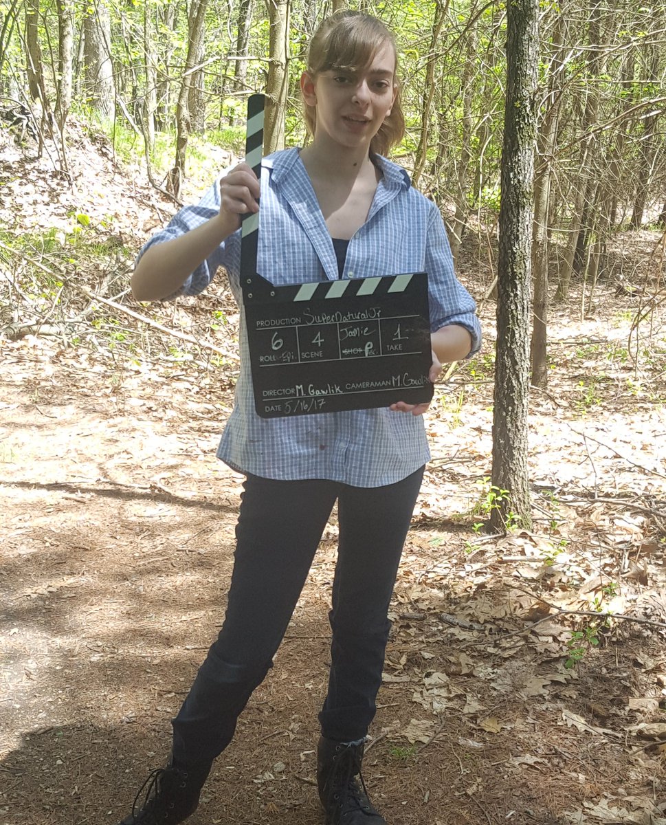 SupernaturalJr's tweet photo. Action! #filmed #action #shot #filmed #actress #woods #location #maincharacter #picture #photo #series #webseries #season1 #summer #scene #actionboard #letsdothis #throwback #youtube #youtubechannel #supernaturaljr #supernatural #spnfamily https://t.co/3oNTA8HfEt