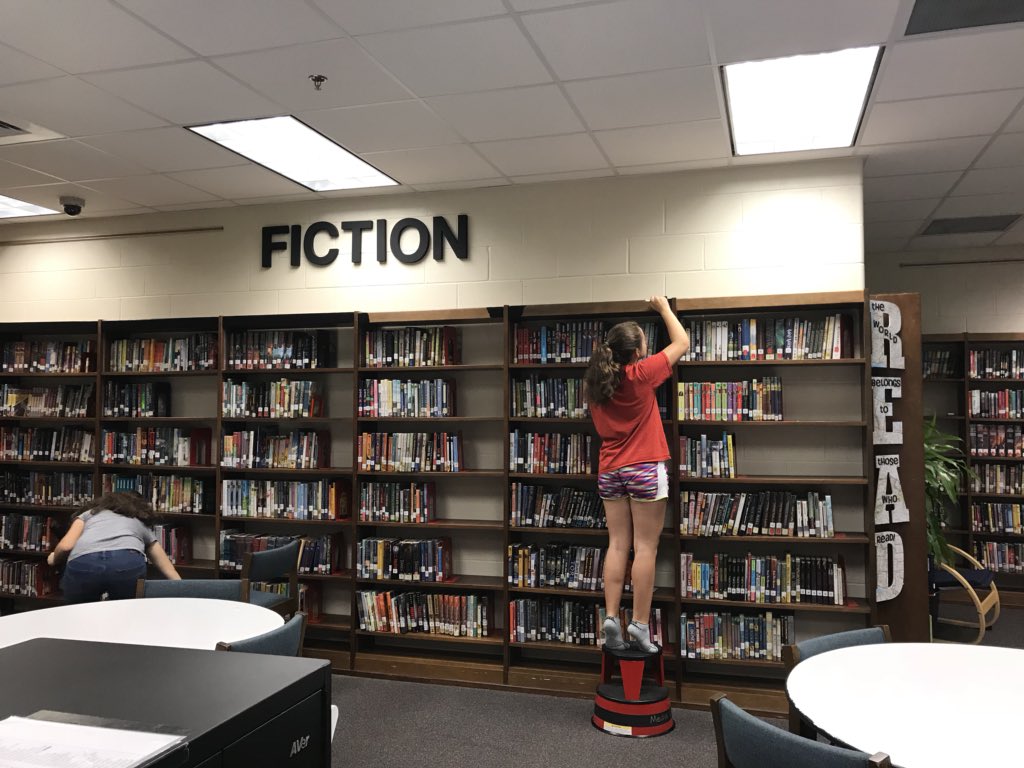VikingSpec's tweet photo. Before and after summer painting with my Service Learning student (and sister!) #NWMS #GCSLMSproud #MediaMakeover #summerprojects https://t.co/aLe8Rv8BVf