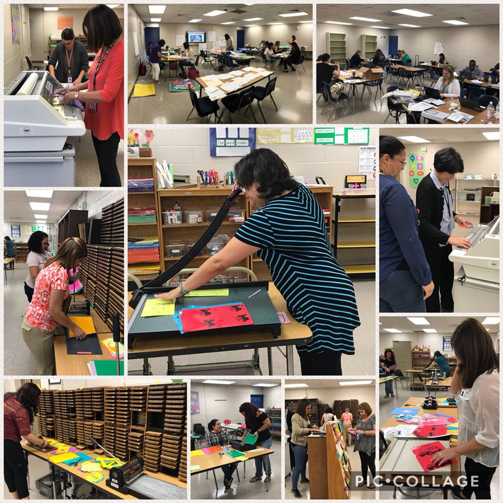 JanineOCPS's tweet photo. Busy teachers on a rainy afternoon. Kindergarten and 1st grade Two-Way Dual Language and Transitional Bilingual teachers Planning Week @OCPS_MSES https://t.co/onu8WmwNvO