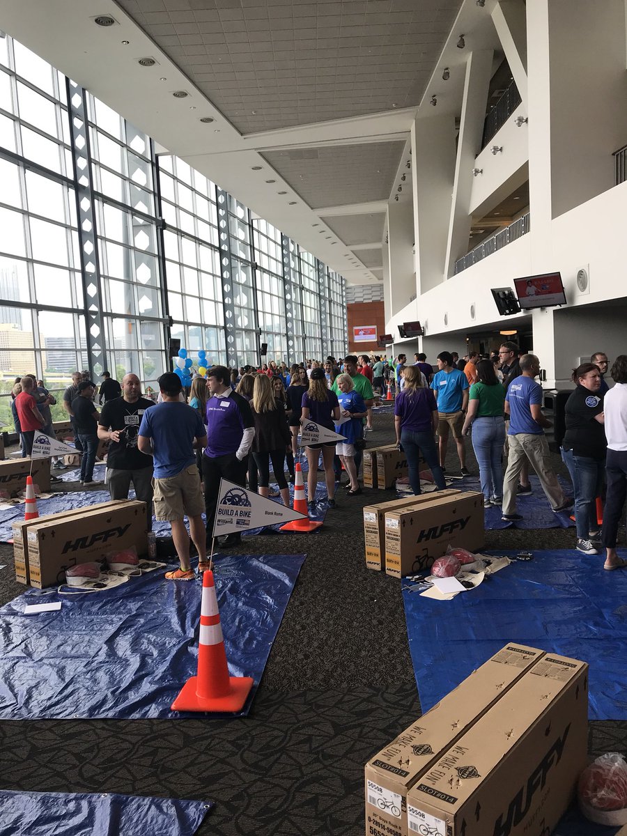 PEB5050's tweet photo. Today is @unitedwaySWPA’s annual #buildabikePGH event! I’m joining forces with local organizations to help kids build their very own bike - how cool is that? #teamwork #buildabikePGH https://t.co/Gq7eyVnYqs