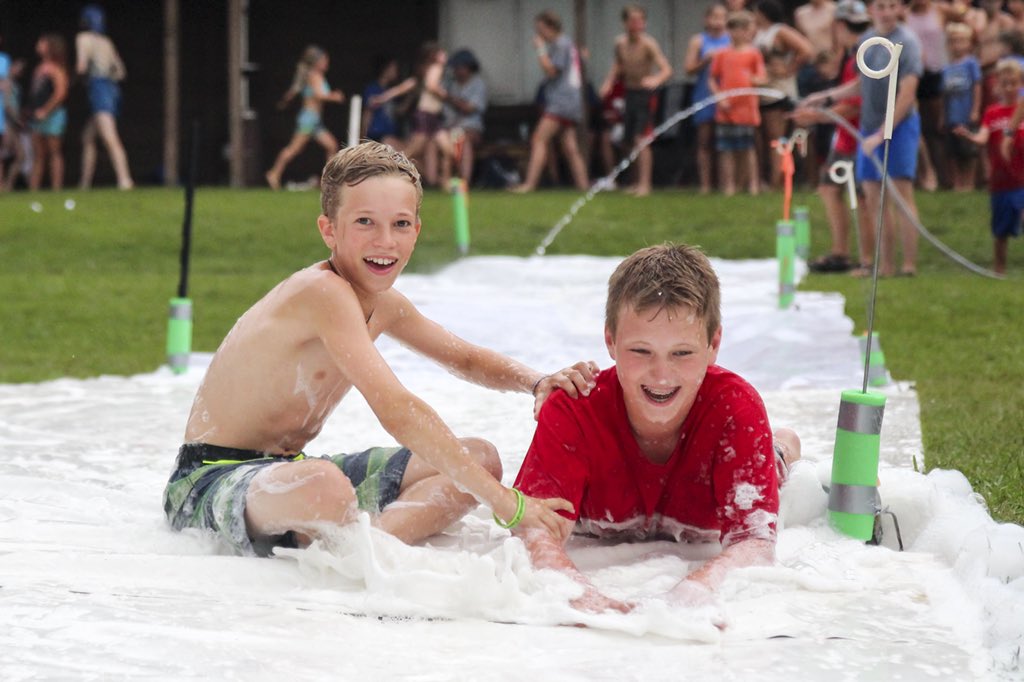 camphuawni's tweet image. Slip n’ Slide was the perfect way to end the day after Tug-o-War yesterday! #camphuawni #SimpleFun