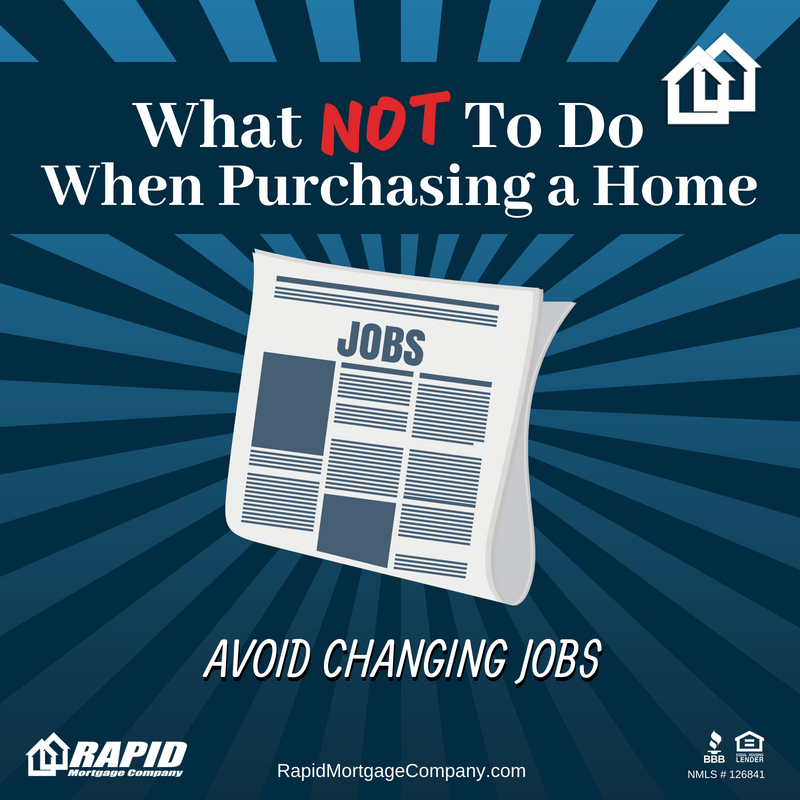 RapidMortgageC's tweet photo. Although job changes can provide better pay or a chance for advancement, it could delay your quest for home ownership. #HomeOwnership #RapidTips #ThursdayTipsRapidMortgageCompany.com https://t.co/0JzKfEarz5