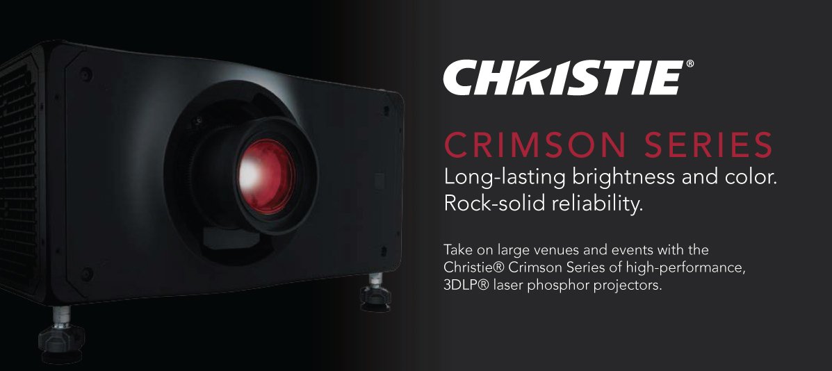 exertisna's tweet image. Take on large venues and events with the @ChristieDigital Crimson Series of high-performance, 3DLP® laser phosphor projectors. #avtweeps #avnews #projectiontechnology #PROAV #LaserProjectors