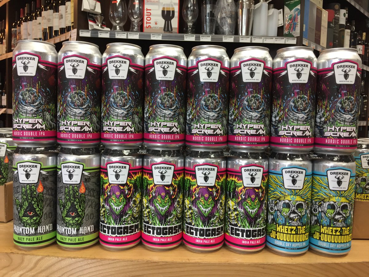 elevatedwbl's tweet photo. IT'S DREKKER DAY!

Fresh off the truck, we have @DrekkerBrewing 's #HyperScream, #WheezTheJUuuuuuuuuuce, #PhantomHand, &amp; #Ectogasm...Better hurry, I don't think these will last long!

Cheers! https://t.co/tayUidwJxB